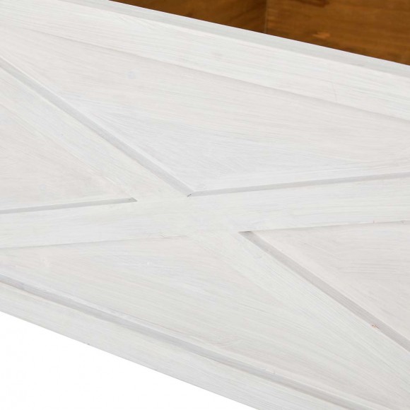 Glitzhome Glitzhome 32"L Washed White Large Wooden Christmas Tree Collar