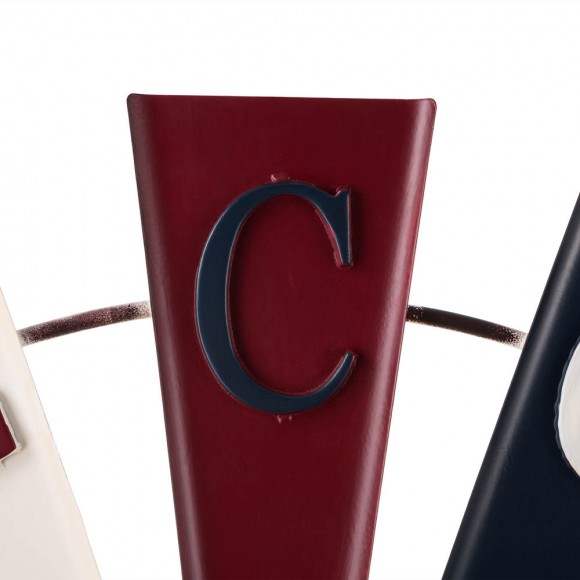 Glitzhome Glitzhome 32"L Welcome Metal Patriotic Half Wind Spinner Wall Decor