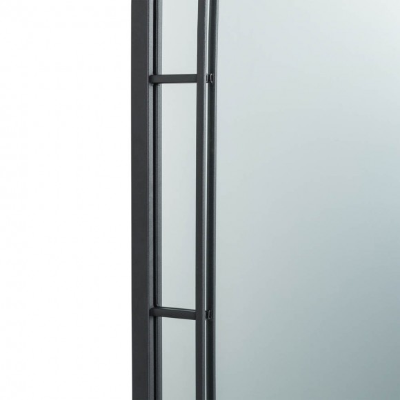 Glitzhome Glitzhome 33.07"H Oversized Black Metal Framed Arched Wall Mirror