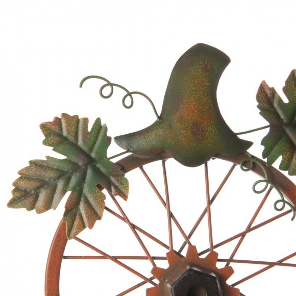 Glitzhome Glitzhome 33.25"H Fall Metal Bicycle Wheel Pumpkin Porch Decor