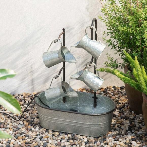 Glitzhome Glitzhome 33.25"H Farmhouse Galvanized Metal Cascading Water Fountain