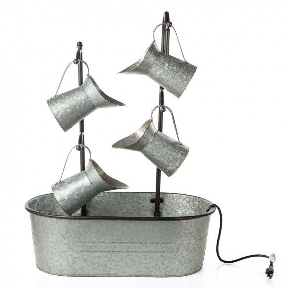 glitzhome Glitzhome 33.25"H Farmhouse Galvanized Metal Cascading Water Fountain