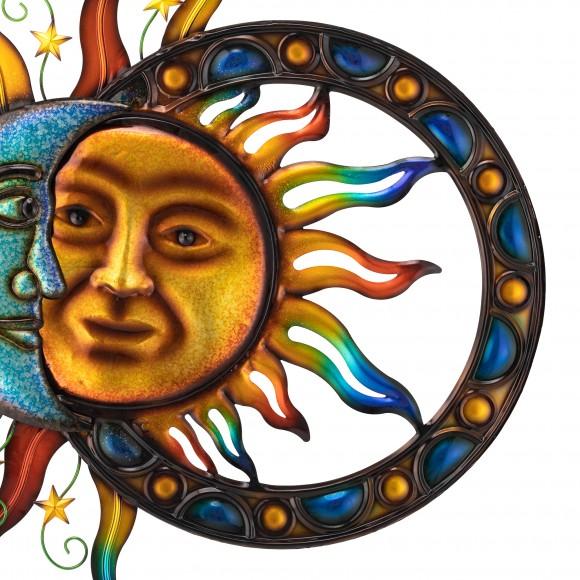 Glitzhome Glitzhome 33.5"L Metal Sun And Moon Wall Decor (KD)