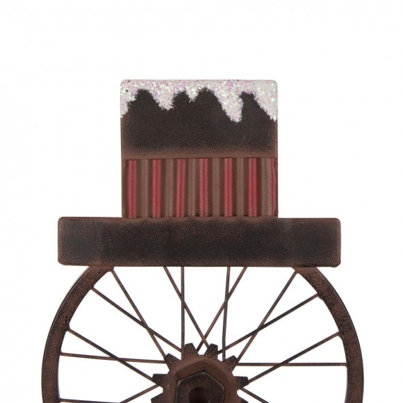 Glitzhome Glitzhome 33.98"H Metal Bike Wheel Snowman With Plaid Scarf Porch Decor