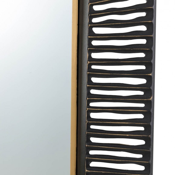 Glitzhome Glitzhome 34.50"H Oversized Modern Black & Gold Metal Wall Mirror