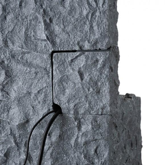 Glitzhome Glitzhome 34.75"H Modern Black And Grey Contrast Geometric Outdoor Fountain With LED Light And Pump