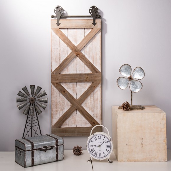 Glitzhome Glitzhome 35.25"H Farmhouse Wooden Barn Door Wall Decor