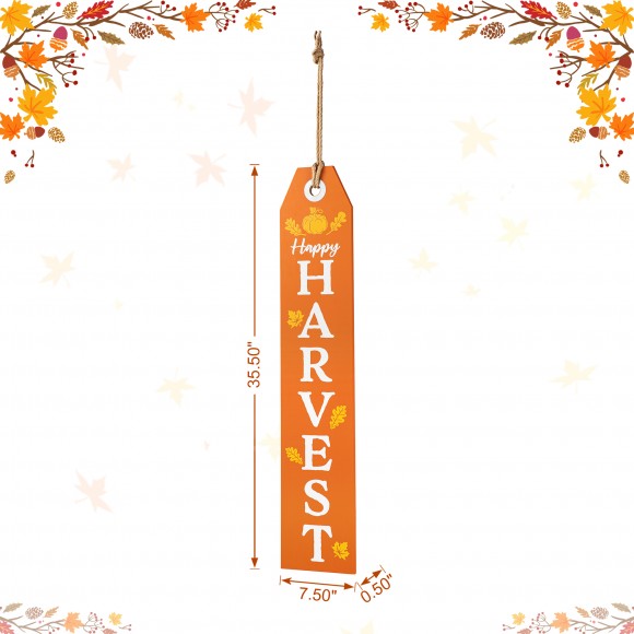 Glitzhome Glitzhome 35.5"H Fall And Halloween Wood Reversible Tag Porch Sign