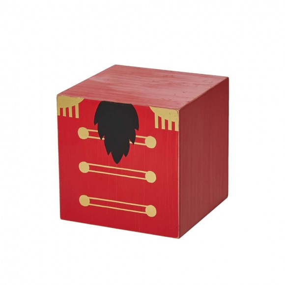 Glitzhome Glitzhome 35.50"H Wooden Stacked Block Nutcracker Porch Decor