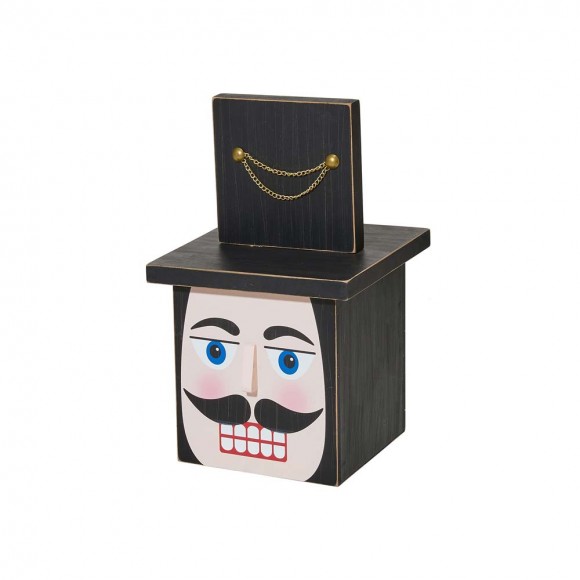 Glitzhome Glitzhome 35.50"H Wooden Stacked Block Nutcracker Porch Decor