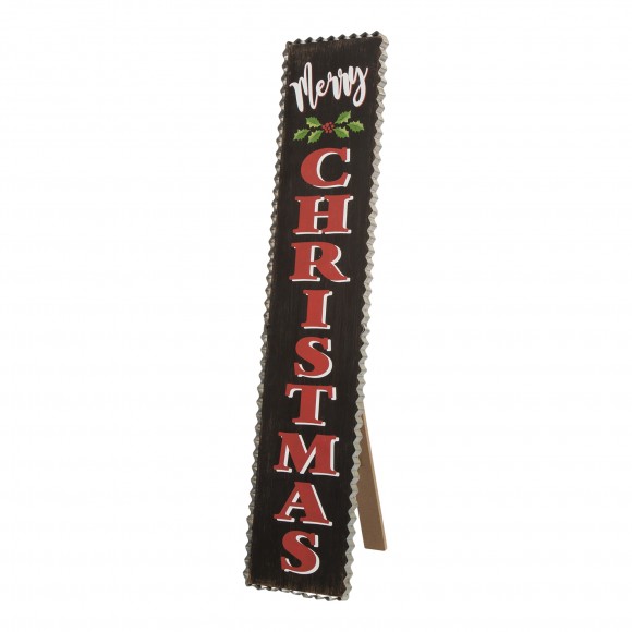 glitzhome Glitzhome 35.63"H Wooden Black Merry Christmas Porch Sign