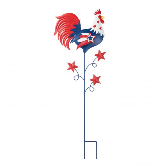 glitzhome Glitzhome 35.75"H Patriotic Americana Metal Rooster Yard Stake (KD)