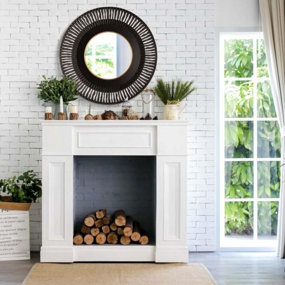 Glitzhome Glitzhome 35"D Vintage Industrial Metal Round Wall Mirror Decor