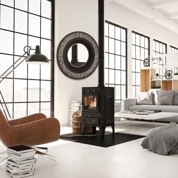Glitzhome Glitzhome 35"D Vintage Industrial Metal Round Wall Mirror Decor