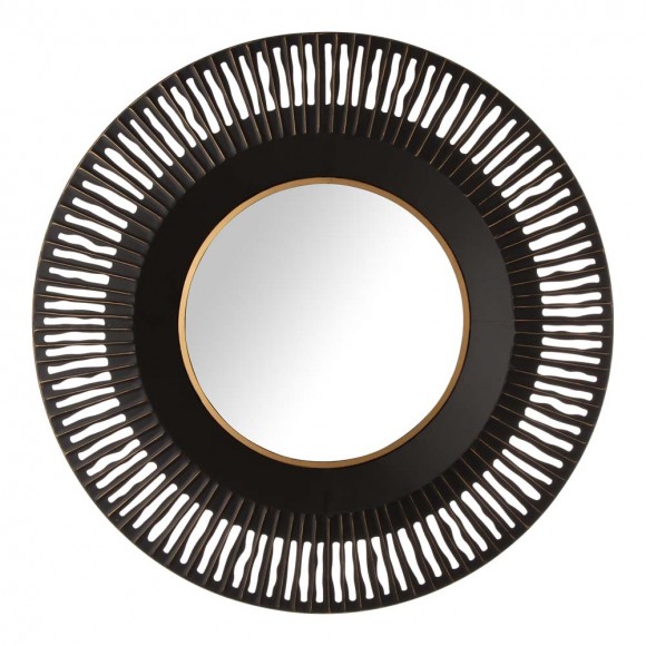 glitzhome Glitzhome 35"D Vintage Industrial Metal Round Wall Mirror Decor
