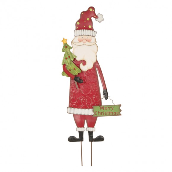 glitzhome Glitzhome 36.02"H Metal Santa Yard Stake or Standing Décor or Wall Décor (Three Function)