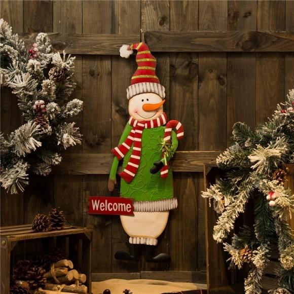 Glitzhome Glitzhome 36.02"H Metal Snowman Yard Stake Or Standing Decor Or Wall Décor (Three Functions)