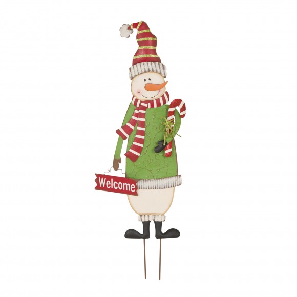 glitzhome Glitzhome 36.02"H Metal Snowman Yard Stake or Standing Decor or Wall Décor (Three Functions)