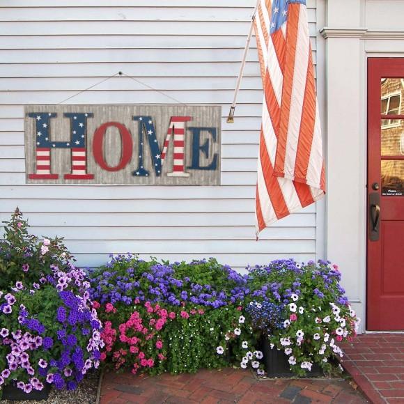 Glitzhome Glitzhome 36.10"L Metal/Wooden Patriotic HOME Wall Décor