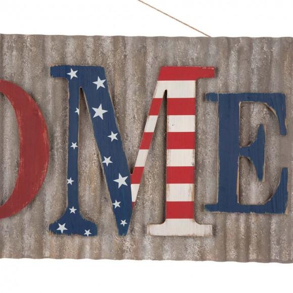 Glitzhome Glitzhome 36.10"L Metal/Wooden Patriotic HOME Wall Décor