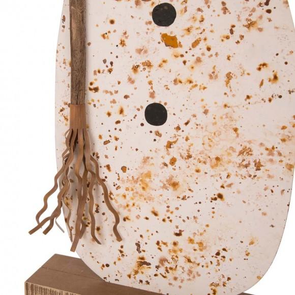 Glitzhome Glitzhome 36.22”H Rusty Metal Snowman Standing Porch Sign