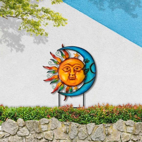 Glitzhome Glitzhome 36.25''H Metal Sun And Moon Yardstake Or Wall Décor (KD)