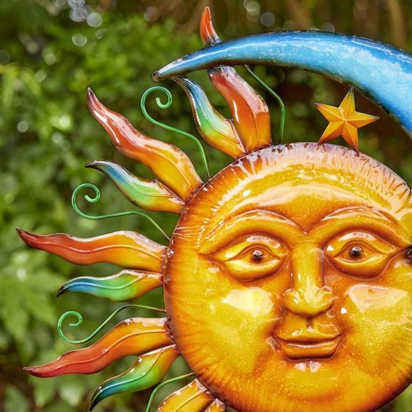Glitzhome Glitzhome 36.25''H Metal Sun And Moon Yardstake Or Wall Décor (KD)