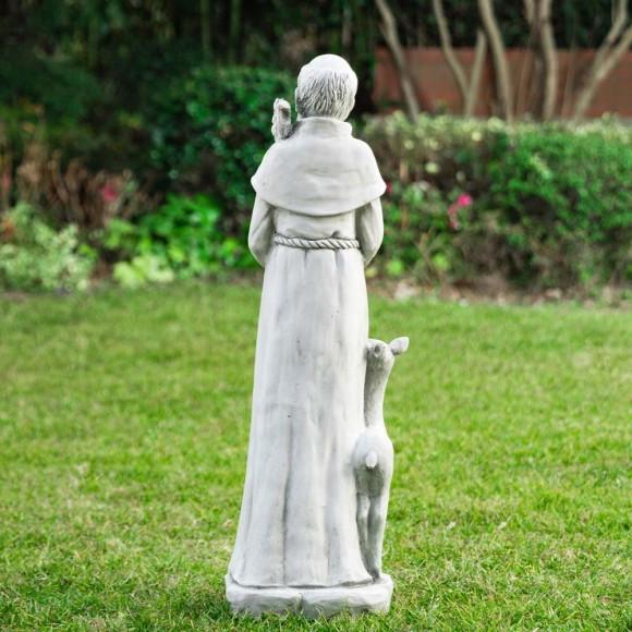 Glitzhome Glitzhome 36.25"H MGO St. Francis Garden Statue With A Bird Feeder