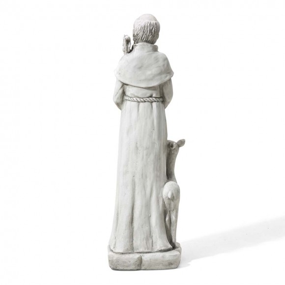 Glitzhome Glitzhome 36.25"H MGO St. Francis Garden Statue With A Bird Feeder