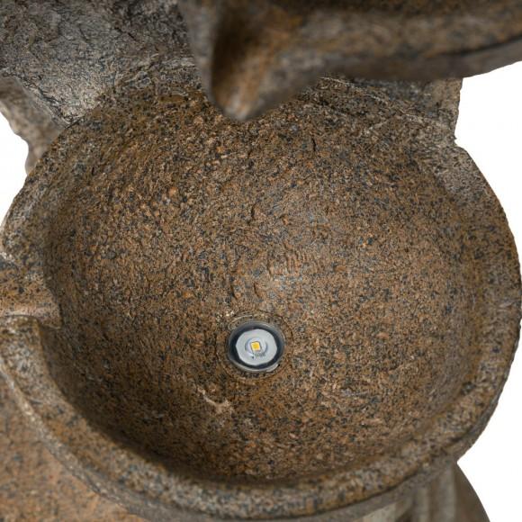 Glitzhome Glitzhome 36.75"H Oversized European Style Faux Stone Sculpture 3-Tier Polyresin Outdoor Fountain With LED Light And Pump