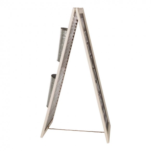 Glitzhome Glitzhome 36"H Double Sided Wooden/Metal Shutter "WELCOME" Porch Sign Decor/Planter Stand