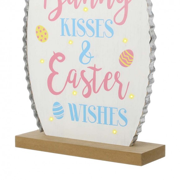 Glitzhome Glitzhome 36"H Easter Lighted Wooden Metal Bunny Porch Decor