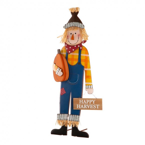 Glitzhome Glitzhome 36"H Fall Metal Scarecrow Yard Stake/Standing/Hanging Sign