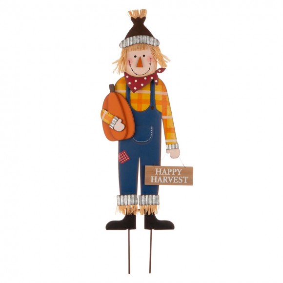 glitzhome Glitzhome 36"H Fall Metal Scarecrow Yard Stake/Standing/Hanging Sign