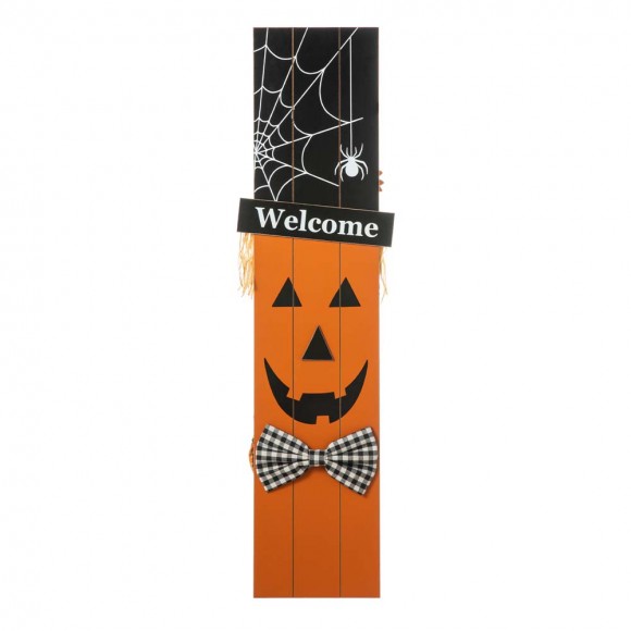 Glitzhome Glitzhome 36"H Halloween And Fall Double Sided Wooden Scarecrow/Pumpkin Porch Decor