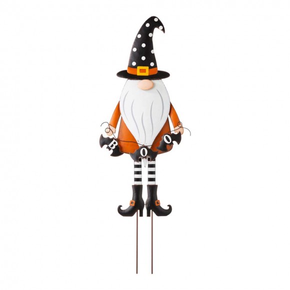 glitzhome Glitzhome 36"H Halloween Metal Gnome Yard Stake or Hanging Decor (Two Functions)