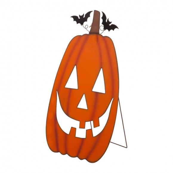 Glitzhome Glitzhome 36"H Lighted Metal Cutout Pumpkin Porch Decor