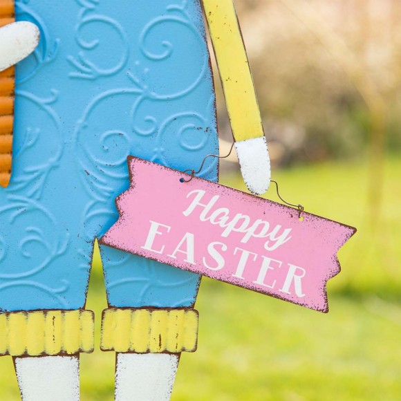 Glitzhome Glitzhome 36"H Metal Bunny Boy Yard Stake Or Standing Décor Or Wall Décor (Three Functions)