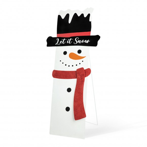 glitzhome Glitzhome 36"H Metal Glittered Snowman Porch Decor