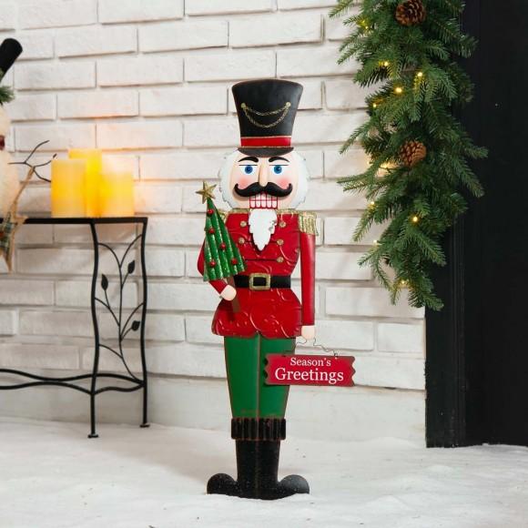 Glitzhome Glitzhome 36"H Metal Nutcracker Yardstake Or Standing Décor Or Wall Décor (3 Functions)
