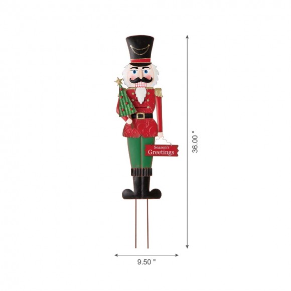 Glitzhome Glitzhome 36"H Metal Nutcracker Yardstake Or Standing Décor Or Wall Décor (3 Functions)