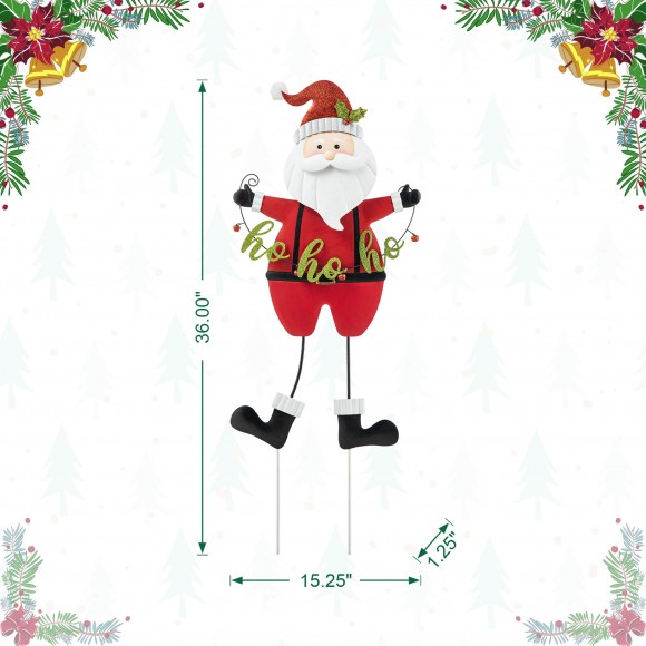 Glitzhome Glitzhome 36"H Metal Santa HOHOHO Yard Stake