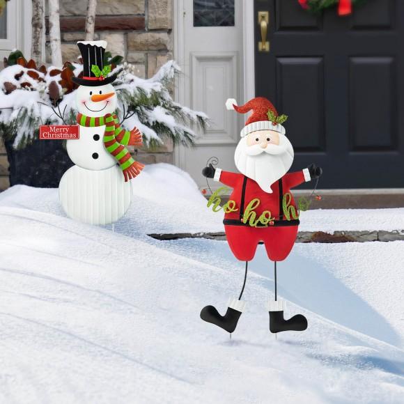 Glitzhome Glitzhome 36"H Metal Santa HOHOHO Yard Stake