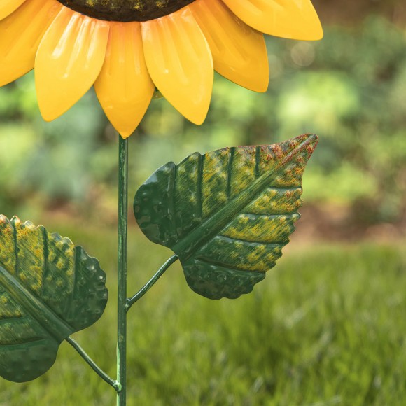 Glitzhome Glitzhome 36"H Metal "Welcome To The Garden" Sunflower Yardstake