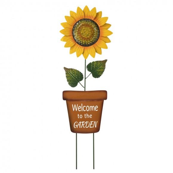 glitzhome Glitzhome 36"H Metal "Welcome to the Garden" Sunflower Yardstake
