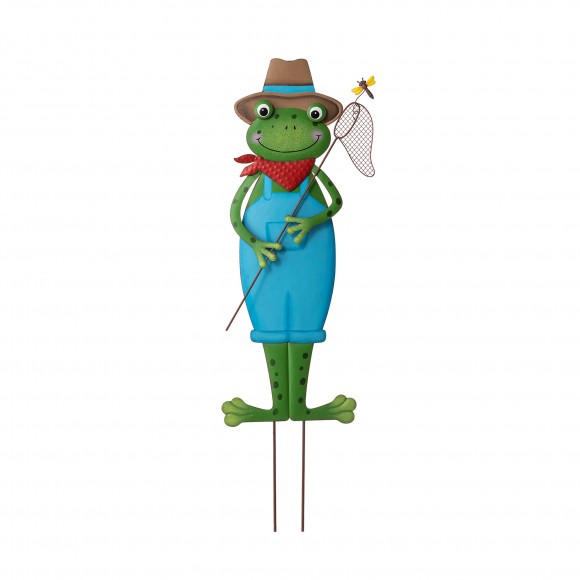 glitzhome Glitzhome 36"H Multi-functional 3-in-1 Metal Standing Frog Garden Yardstake Wall Decor Floor Decor (KD)