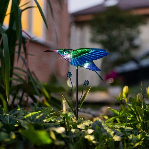 Glitzhome Glitzhome 36"H Solar Hummingbird Yardstake (KD)