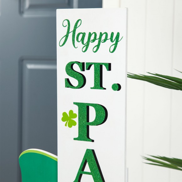 Glitzhome Glitzhome 36"H St. Patrick's Wooden Leprechaun HAPPY ST.PATRICKS DAY Porch Decor(KD)