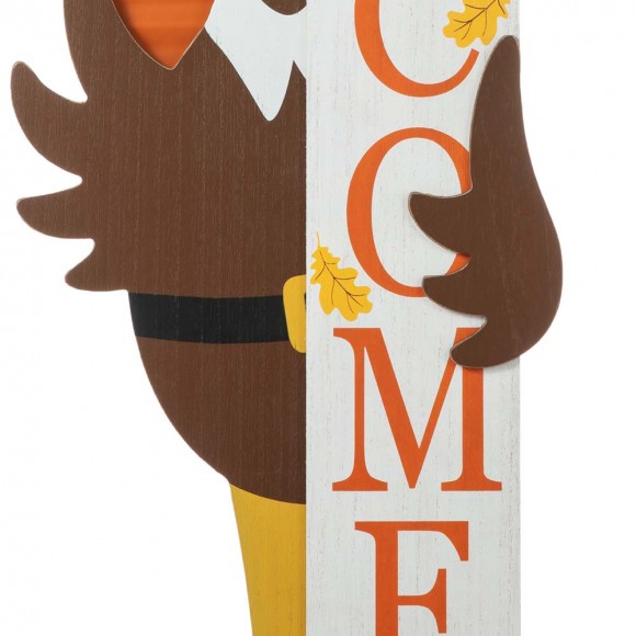 Glitzhome Glitzhome 36"H Thanksgiving Wooden Turkey Welcome Porch Decor