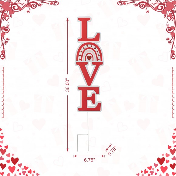 Glitzhome Glitzhome 36''H Valentine's Metal Rainbow "LOVE" Yard Stake（KD)